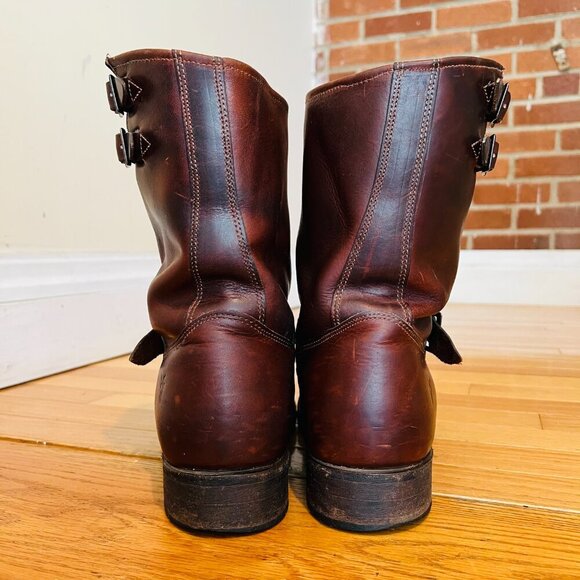 Vintage Congac Frye Distressed Engineer Boots Men's Size 11 D - Picture 9 of 16